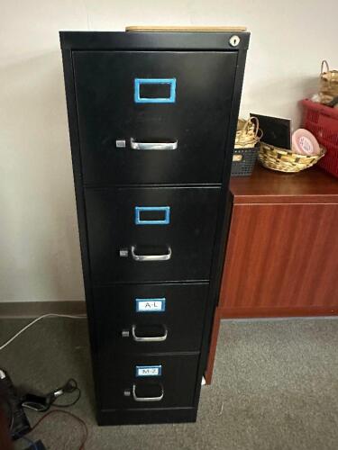 FOUR DRAWER FILE CABINET - BLACK