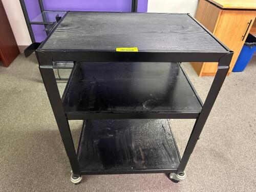 THREE TIER METAL AV CART.