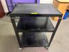 THREE TIER METAL AV CART.