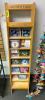 WOODEN CD DISPLAY RACK W/ CONTENTS - YOGA AND REIKE CDS