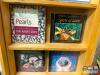WOODEN CD DISPLAY RACK W/ CONTENTS - YOGA AND REIKE CDS - 7
