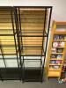 20" X 14" FOUR TIER GLASS AND METAL ACCENT SHELF.
