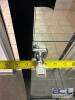 18" X 15" GLASS AND METAL ACCENT SHELF W/ GLASS DOOR FRONT. - 7