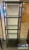 20" X 14" FOUR TIER GLASS AND METAL ACCENT SHELF. - 5