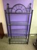 35" X 14" THREE TIER METAL BAKERS RACK W/ GLASS INSERT SHELVING