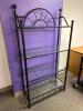 35" X 14" THREE TIER METAL BAKERS RACK W/ GLASS INSERT SHELVING - 2