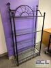 35" X 14" THREE TIER METAL BAKERS RACK W/ GLASS INSERT SHELVING - 4