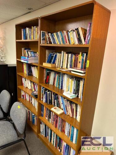 (2) LAMINATE WOOD BOOK SHELVES
