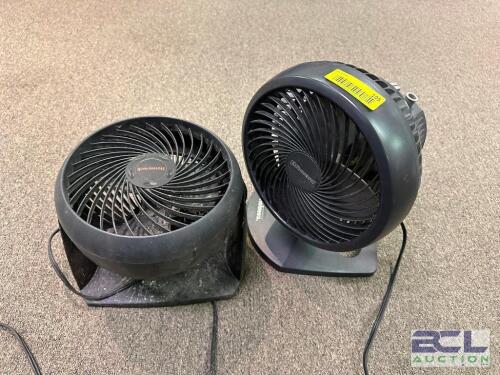 (2) SMALL DESK FANS