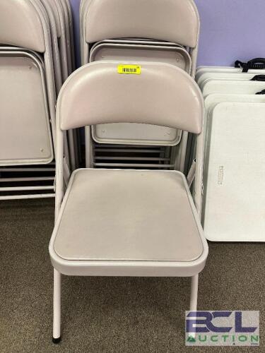 (14) METAL FOLDING CHAIRS W/ PADDED BACKS