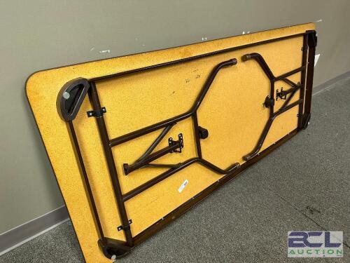 6' FOLDING TABLE W/ LAMINATE WOOD TOP