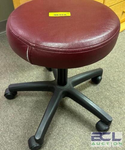 MAROON ROLL ABOUT STOOL