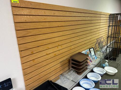 16' X 4 OF WOODEN SLAT WALL. ( IN SEVERAL SECTIONS )