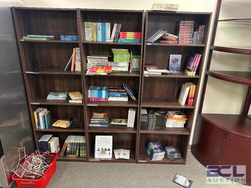 CONTENTS OF (3) BOOK SHELVES - ASSORTED SPIRITUAL AND HEALING BOOKS. ( NEW )