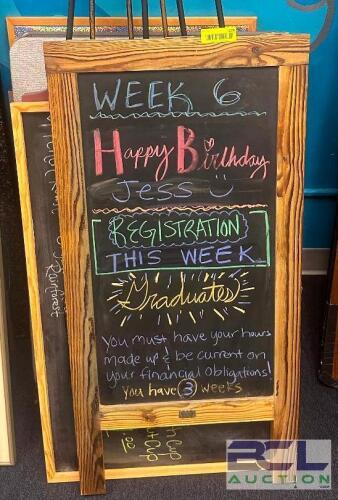 CHALK BOARD AND EASEL