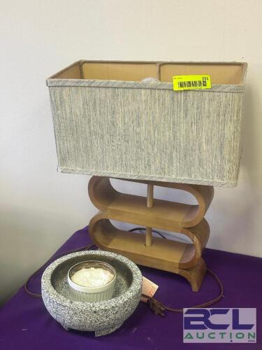 DESK LAMP AND CANDLE