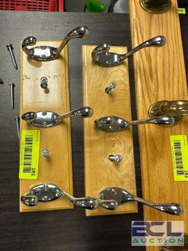 (2) WALL MOUNTED COAT HOOK BOARDS.