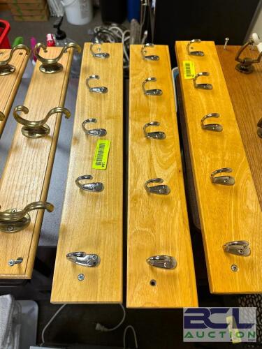 (3) WALL MOUNTED COAT HOOK BOARDS.