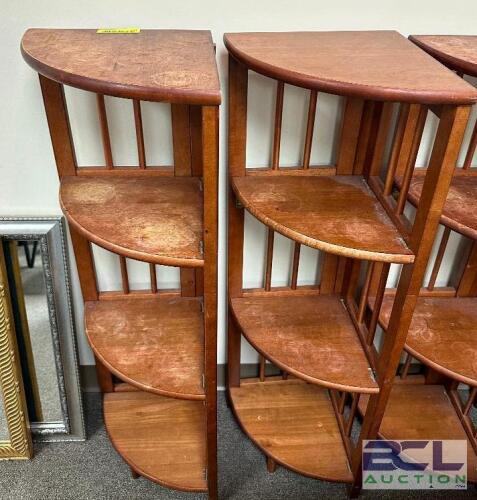 (2) 9" CORNER UNIT WOODEN ACCENT SHELVES