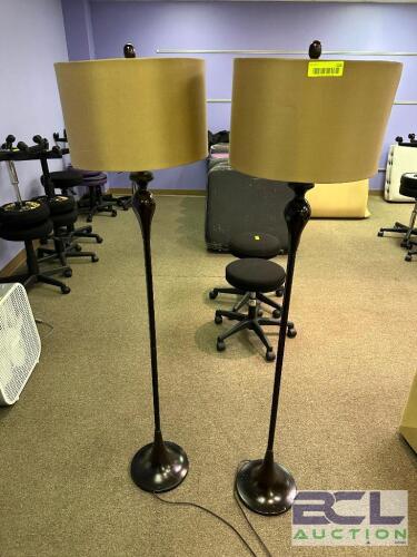 (2) FLOOR LAMPS W/ SHADES