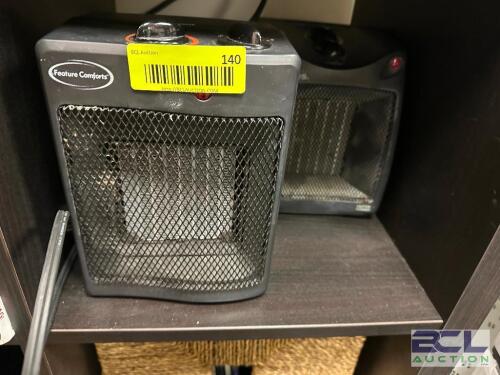 (2) PORTABLE DESK TOP HEATERS.