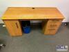72" WOODEN DESK W/ RIGHT SIDE DRAWERS. - 2