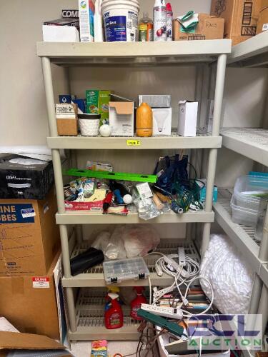 SHELVING UNIT WITH CONTENTS