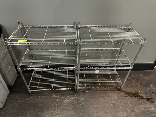 (2) 24" X 12" THREE TIER WIRE SHELVES.