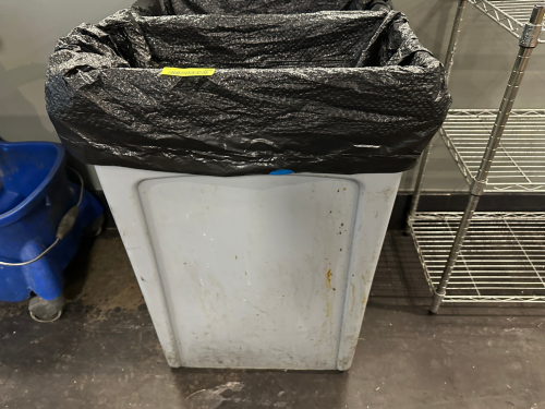(2) 20 GALLON BAR SIDE TRASH CANS.