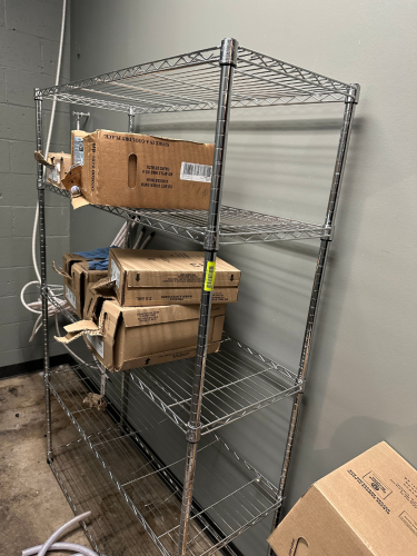 48" X 18" FOUR TIER WIRE SHELF.