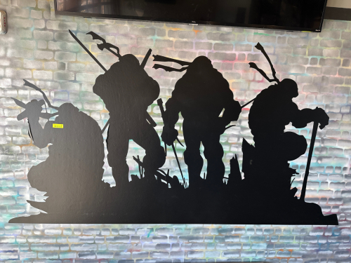 72" BLACK VINYL NINJA TURTLES WALL DECORATION.