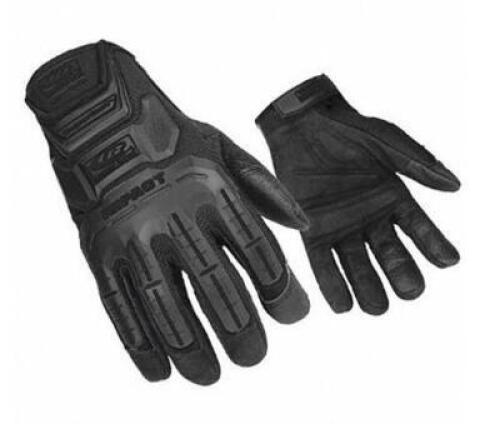 DESCRIPTION: (3) IMPACT RESISTANT GLOVES BRAND/MODEL: RINGER/147-10 INFORMATION: BLACK/SYNTHETIC LEATHER RETAIL$: 23.49 EACH SIZE: LARGE QTY: 3