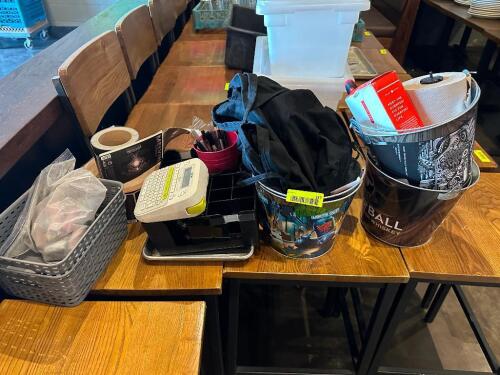 ASSORTED BARBACK AND OFFICE SUPPLIES
