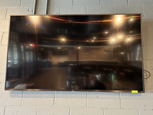 TVS ROKU 75" SMART TV WITH CEILING MOUNT.