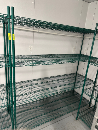 60" X 24" FOUR TIER COATED WIRE RACK.