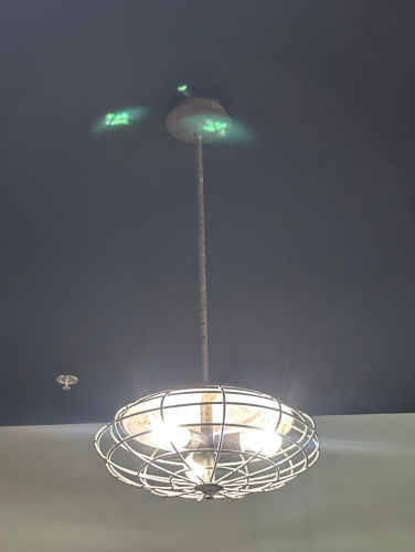 (2) INDUSTRIAL STYLE PENDANT LIGHTS.