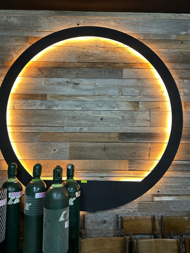 72" ILLUMINATED ROUND METAL WALL ACCENT