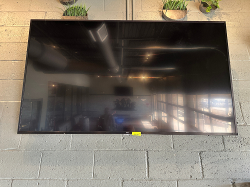 TVS ROKU 75" SMART TV WITH CEILING MOUNT.