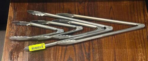 (5) - STAINLESS TONGS