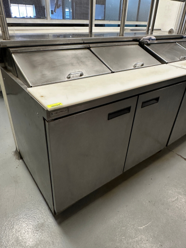 48" REFRIGERATED PREP TOP COOLER W/ (2) LIDS.