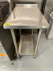 18" X 30" STAINLESS TABLE W/ 1" BACK SPLASH