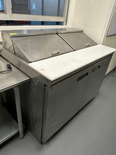48" REFRIGERATED PREP TOP COOLER W/ (2) LIDS.