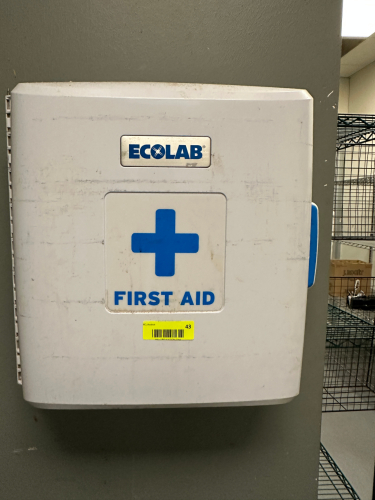 ECOLAB WALL MOUNTED FIRST AID KIT.