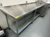 7' X 30" STAINLESS TABLE W/ 2" BACK SPLASH