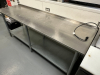 7' X 30" STAINLESS TABLE W/ 2" BACK SPLASH - 3