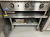 36" X 30" LOW BOY STAINLESS EQUIPMENT STAND W/ 1" SIDE AND BACK SPLASH.