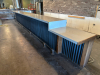 40' X 7' L SHAPED MELAMINE TOP BAR W/ 2" METAL FOOT RAIL. - 2