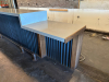 40' X 7' L SHAPED MELAMINE TOP BAR W/ 2" METAL FOOT RAIL. - 3