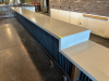40' X 7' L SHAPED MELAMINE TOP BAR W/ 2" METAL FOOT RAIL. - 4
