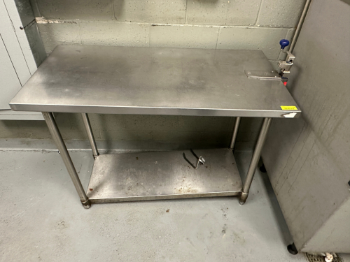 48" X 24" STAINLESS TABLE W/ MOUNTED CAP OPENER.